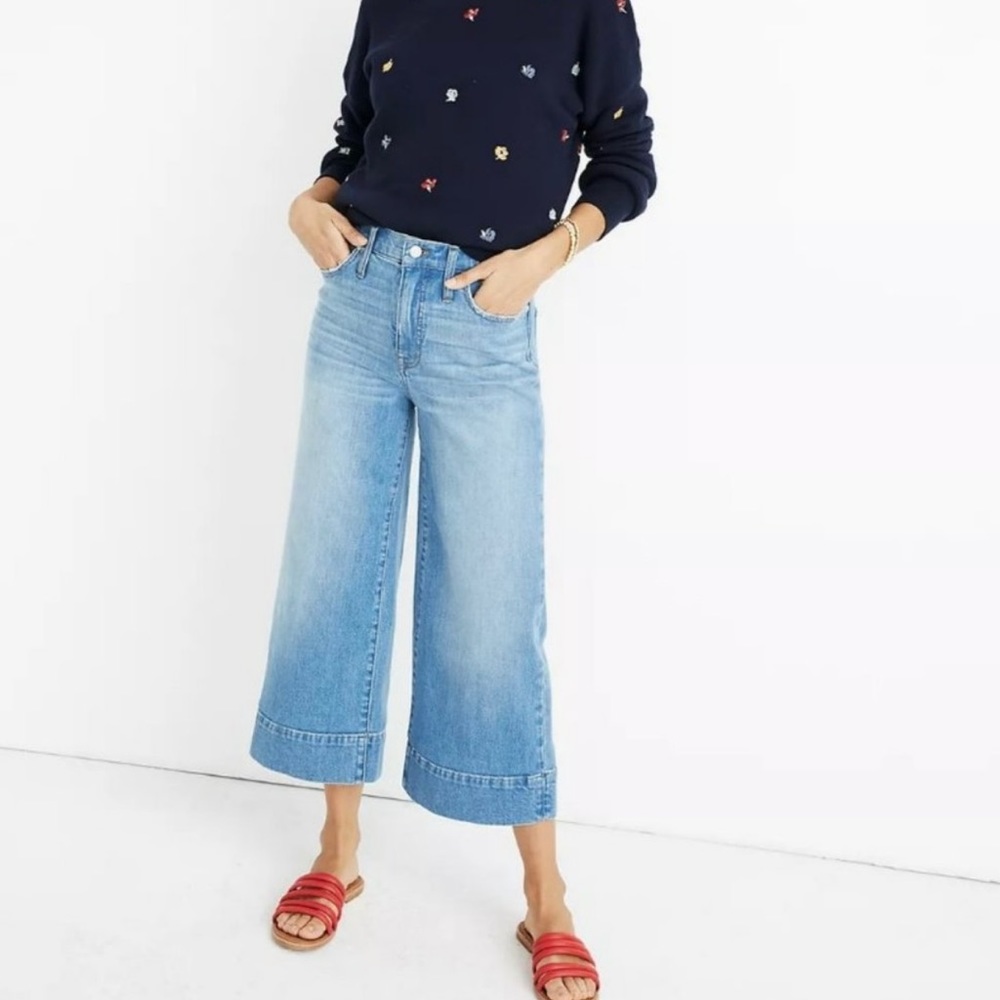 Madewell | Wide Leg Cropped Jeans High Rise Flare Denim Size 26